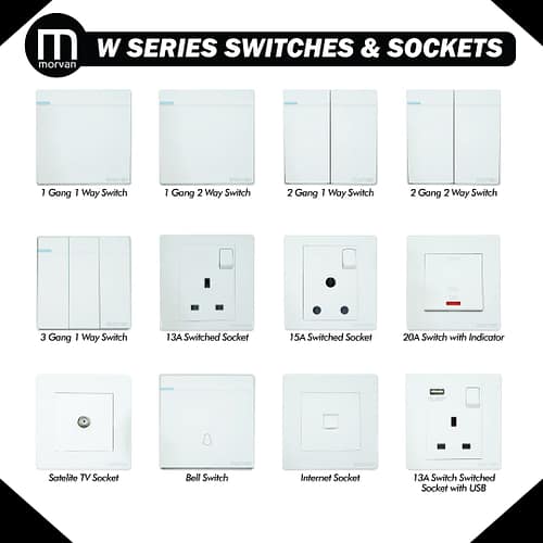 White Series Switches & Sockets MORVAN Suis & Soket (Ready Stock Malaysia)
